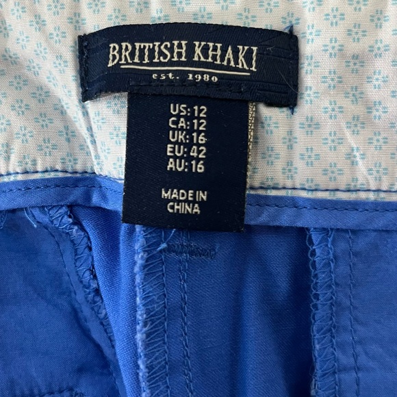 British Khaki Royal Blue Shorts Size 12 - Picture 11 of 12